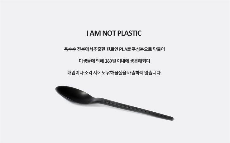 PLA 일회용 스푼 검정 1000개